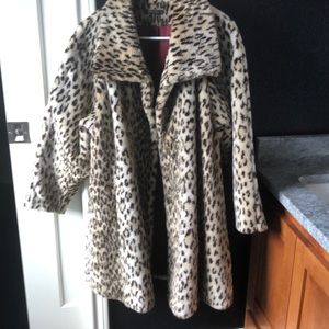 Stunning vintage genuine 60s leopard swing coat l